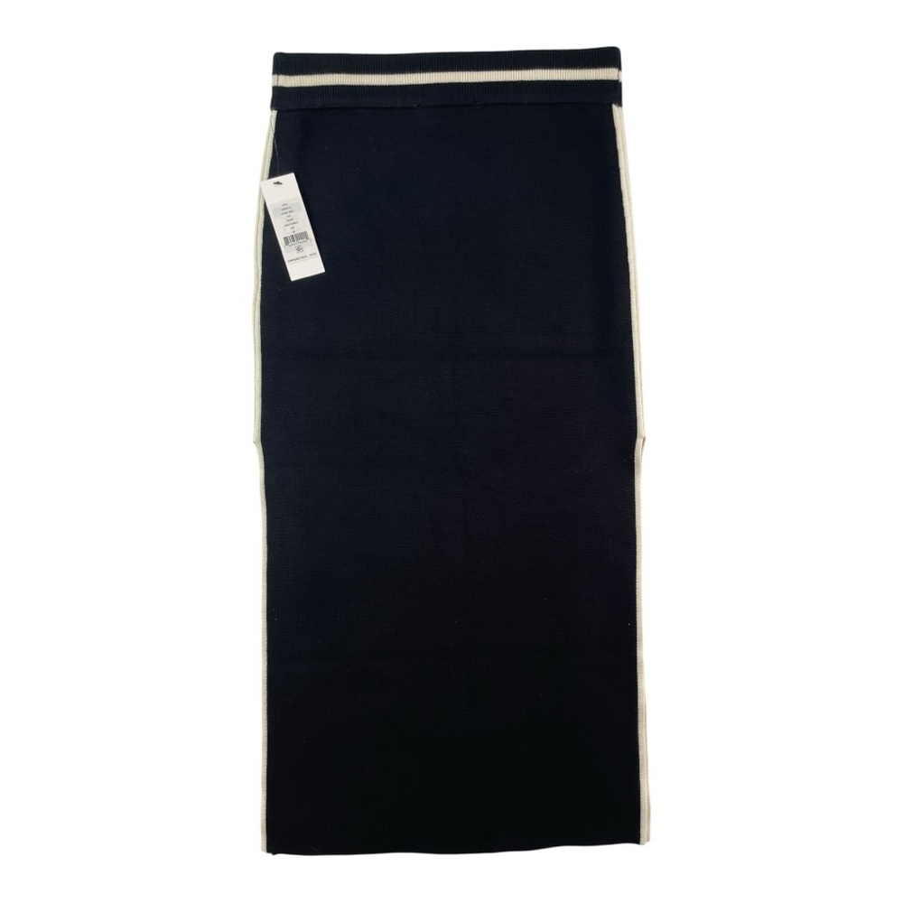 DKNY 2-PIECE SET Knit Slit Skirt & Shirt Black Eggnog Size XS MSRP$148 NWT - Picture 4 of 11